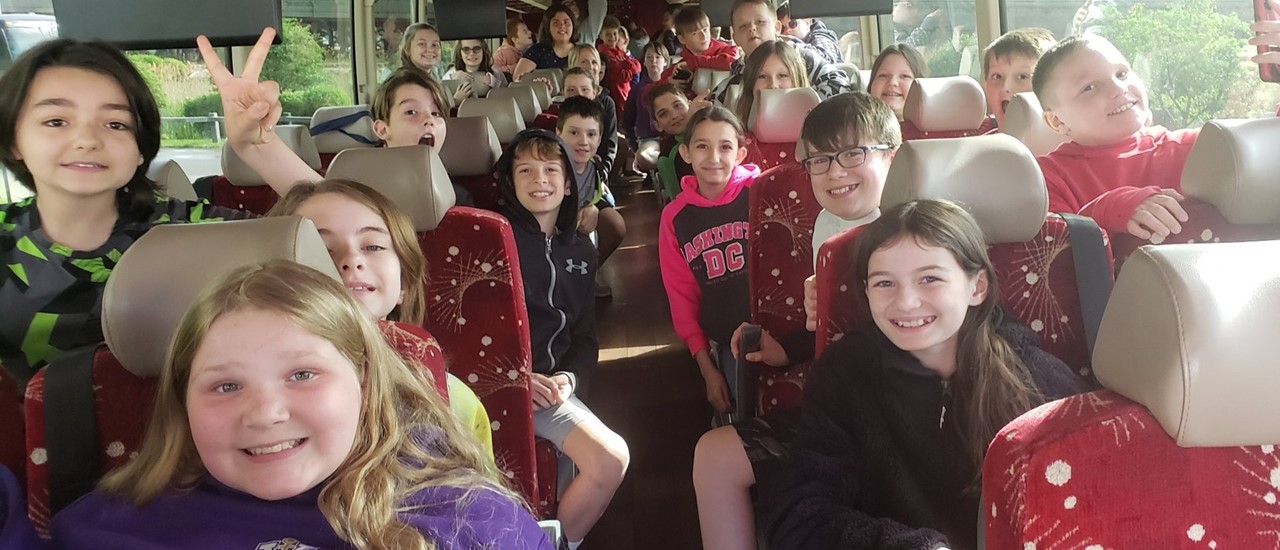 SMS Trip to Greenfield Village - Students on the bus 